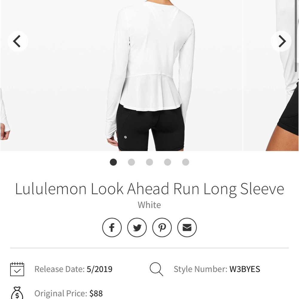 Lululemon look ahead run long sleeve